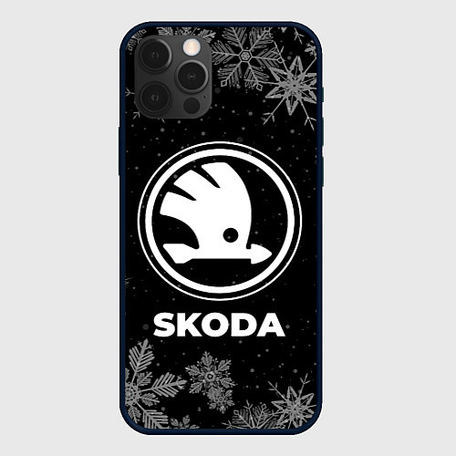 Чехол iPhone 12 Pro Снежный Skoda / 3D-Черный – фото 1