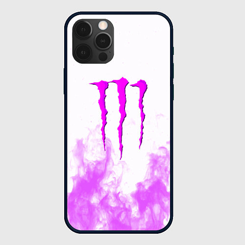 Чехол iPhone 12 Pro Monster energy neon flame / 3D-Черный – фото 1