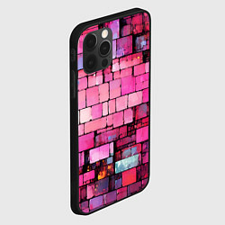 Чехол для iPhone 12 Pro Pink bricks, цвет: 3D-черный — фото 2