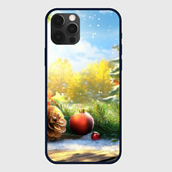 Чехол для iPhone 12 Pro Солнечный новый год, цвет: 3D-черный