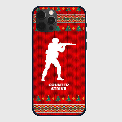 Чехол iPhone 12 Pro Counter Strike new year / 3D-Черный – фото 1