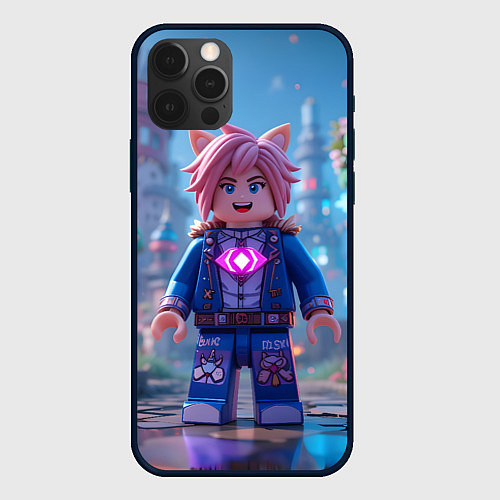 Чехол iPhone 12 Pro Roblox pink hair / 3D-Черный – фото 1