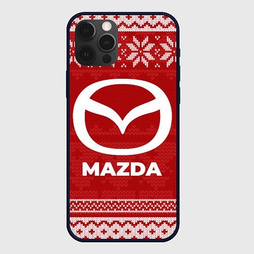 Чехол iPhone 12 Pro Новогодний Mazda / 3D-Черный – фото 1