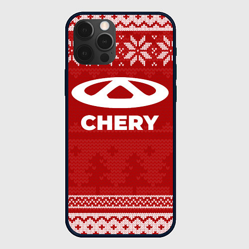 Чехол iPhone 12 Pro Новогодний Chery / 3D-Черный – фото 1