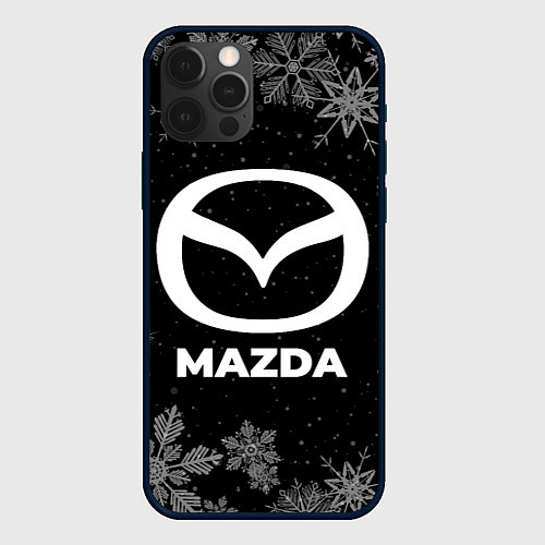 Чехол iPhone 12 Pro Снежный Mazda / 3D-Черный – фото 1