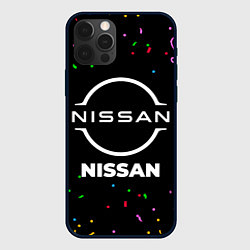 Чехол для iPhone 12 Pro Nissan конфети, цвет: 3D-черный