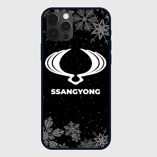 Чехол iPhone 12 Pro Снежный SsangYong / 3D-Черный – фото 1