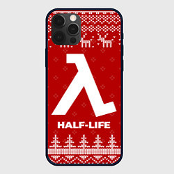 Чехол iPhone 12 Pro Новогодний Half-Life с оленями