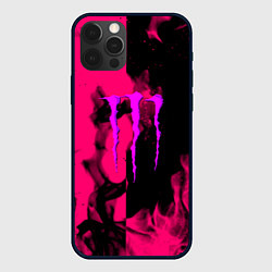 Чехол iPhone 12 Pro Monster energy fire pink