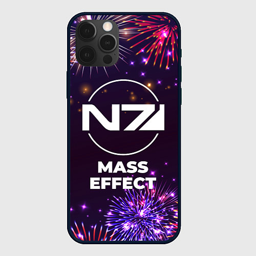 Чехол iPhone 12 Pro Праздничный Mass Effect / 3D-Черный – фото 1