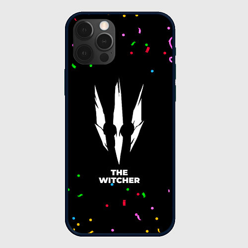 Чехол iPhone 12 Pro The Witcher конфети / 3D-Черный – фото 1