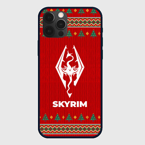 Чехол iPhone 12 Pro Skyrim new year / 3D-Черный – фото 1