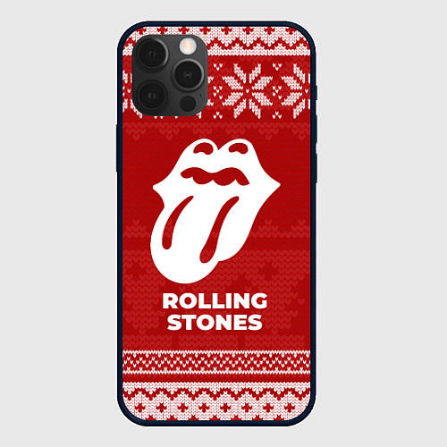 Чехол iPhone 12 Pro Новогодний Rolling Stones / 3D-Черный – фото 1