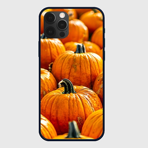 Чехол iPhone 12 Pro Много тыкв / 3D-Черный – фото 1