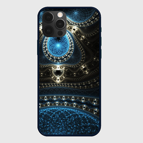 Чехол iPhone 12 Pro Психоделика текстура / 3D-Черный – фото 1