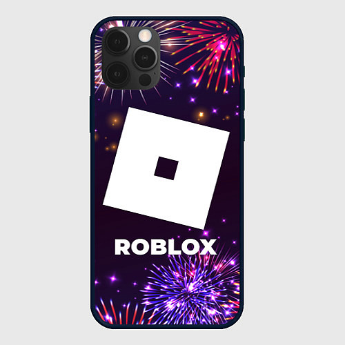 Чехол iPhone 12 Pro Праздничный Roblox / 3D-Черный – фото 1