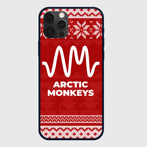 Чехол iPhone 12 Pro Новогодний Arctic Monkeys / 3D-Черный – фото 1