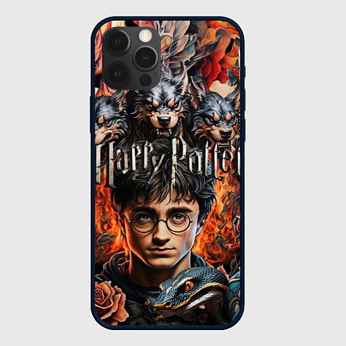 Чехол iPhone 12 Pro Гарри Поттер и мифические существа / 3D-Черный – фото 1