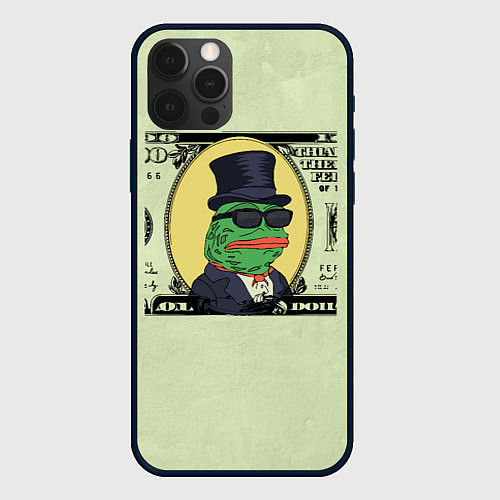 Чехол iPhone 12 Pro Pepe is the main cryptocurrency / 3D-Черный – фото 1