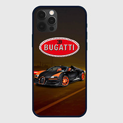 Чехол iPhone 12 Pro Bugatti on the night route