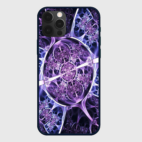 Чехол iPhone 12 Pro Оптический фрактал нервы / 3D-Черный – фото 1