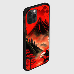 Чехол для iPhone 12 Pro Япония природа в красном цвете, цвет: 3D-черный — фото 2