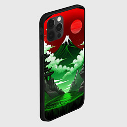 Чехол для iPhone 12 Pro Япония красно-зеленая природа, цвет: 3D-черный — фото 2