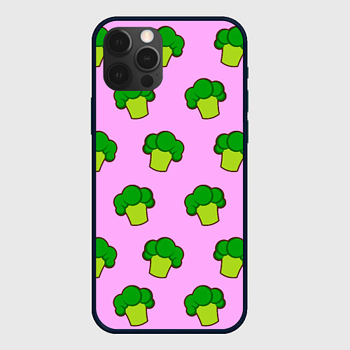 Чехол iPhone 12 Pro Фиолетовый брокколи / 3D-Черный – фото 1