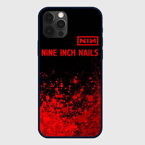 Чехол iPhone 12 Pro Nine Inch Nails - red gradient посередине / 3D-Черный – фото 1