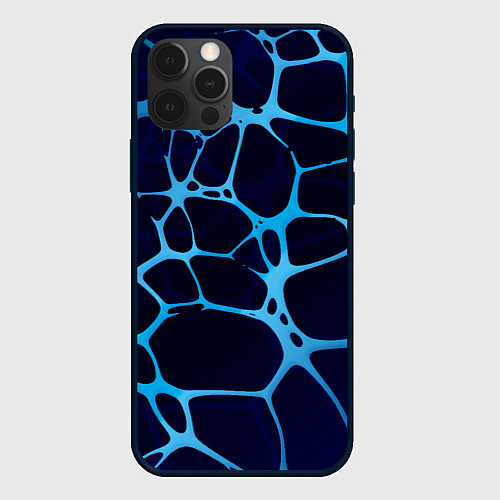 Чехол iPhone 12 Pro Aqua - абстракция / 3D-Черный – фото 1