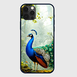 Чехол для iPhone 12 Pro Павлин в природе, цвет: 3D-черный