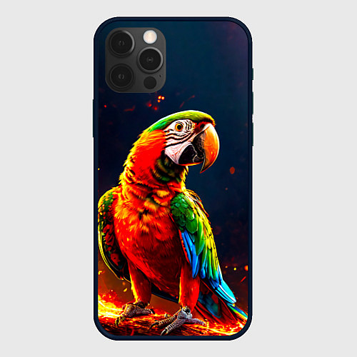 Чехол iPhone 12 Pro Ара в огне / 3D-Черный – фото 1