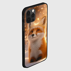 Чехол для iPhone 12 Pro Рыжая лисичка в снежном лесу, цвет: 3D-черный — фото 2