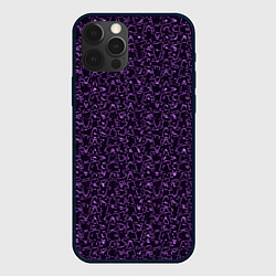 Чехол iPhone 12 Pro Тёмный фиолетовый волнистый паттерн