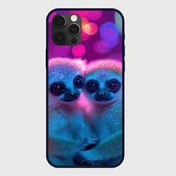 Чехол для iPhone 12 Pro Влюбленные лемуры 14 февраля, цвет: 3D-черный