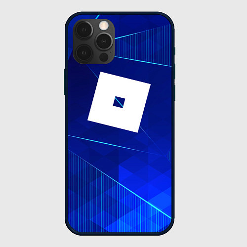 Чехол iPhone 12 Pro Roblox blue poly / 3D-Черный – фото 1