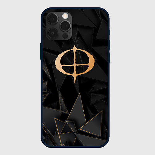 Чехол iPhone 12 Pro Ozzy Osbourne golden poly / 3D-Черный – фото 1