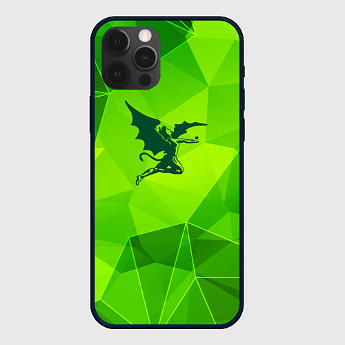 Чехол iPhone 12 Pro Black Sabbath green poly / 3D-Черный – фото 1