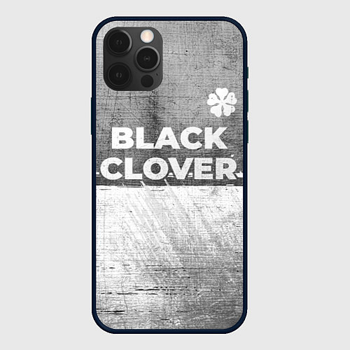 Чехол iPhone 12 Pro Black Clover - grey gradient посередине / 3D-Черный – фото 1