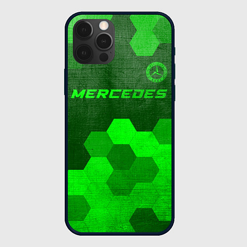 Чехол iPhone 12 Pro Mercedes - green gradient посередине / 3D-Черный – фото 1