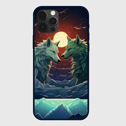 Чехол для iPhone 12 Pro Волк и волчица, цвет: 3D-черный