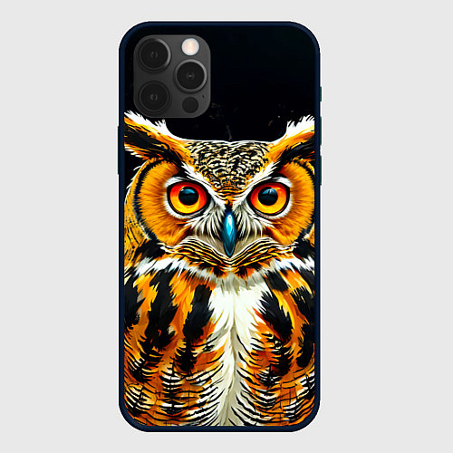 Чехол iPhone 12 Pro Совиная голова / 3D-Черный – фото 1