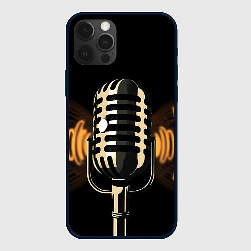 Чехол iPhone 12 Pro Микрофон и звук / 3D-Черный – фото 1