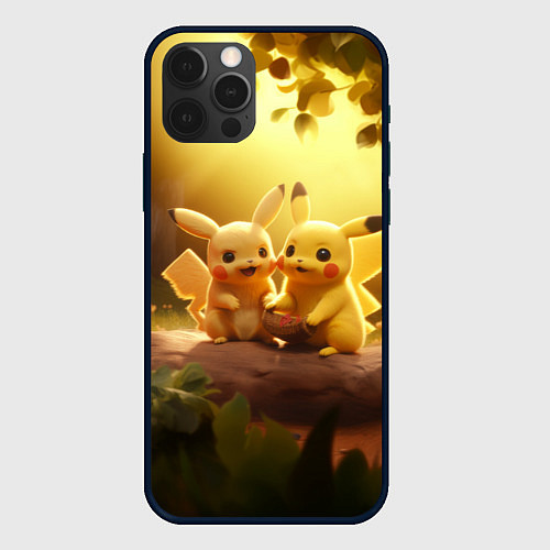 Чехол iPhone 12 Pro Милые покемоны / 3D-Черный – фото 1