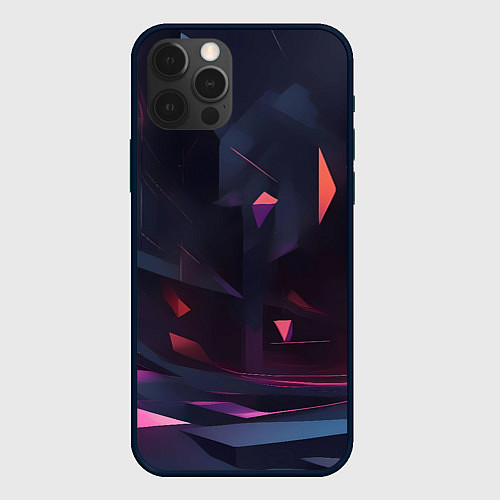 Чехол iPhone 12 Pro Абстрактный вихрь / 3D-Черный – фото 1