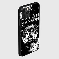 Чехол для iPhone 12 Pro Marilyn Manson рок пес, цвет: 3D-черный — фото 2