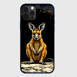 Чехол для iPhone 12 Pro Кенгуру на черном, цвет: 3D-черный