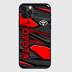 Чехол iPhone 12 Pro Toyota - красная абстракция