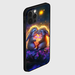 Чехол для iPhone 12 Pro Влюбленные зайчики, цвет: 3D-черный — фото 2