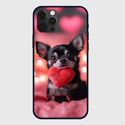 Чехол iPhone 12 Pro Чихуахуа с сердечком